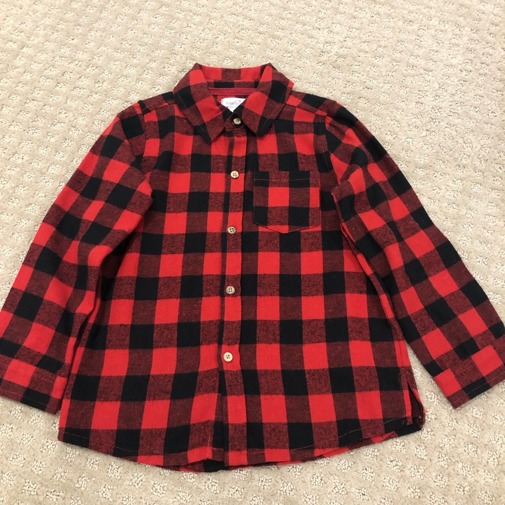 Mud Pie Buffalo Check Flannel Button Down